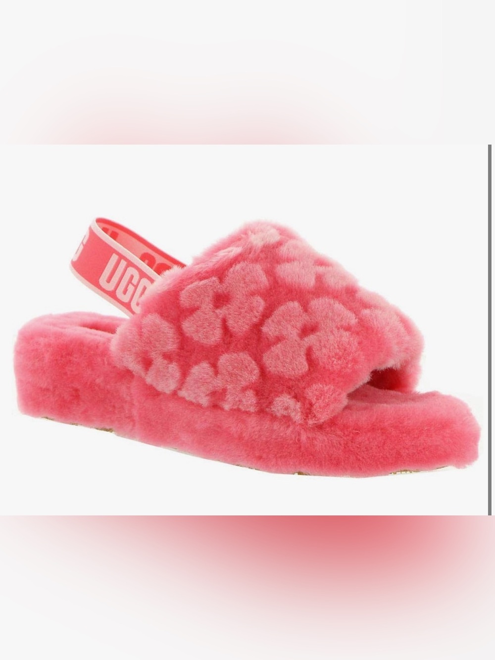 UGG Women's Fluff Yeah Slide Poppy Slippers 
Woman size 9
